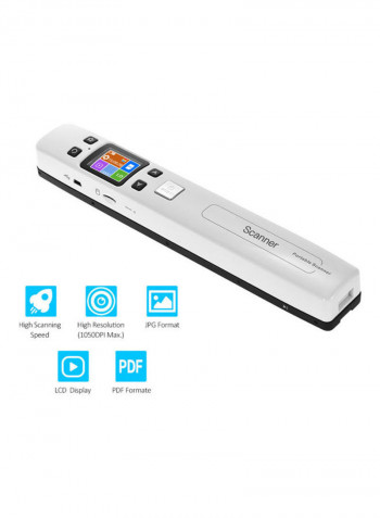 Portable Handheld Multi Scanner with LCD Display White