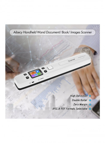 Portable Handheld Multi Scanner with LCD Display White