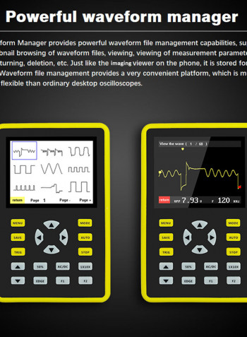 Portable Digital Mini Oscilloscope Black 13.40X5.60X9.40cm