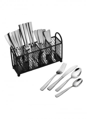 24-Piece Flatware Set Silver 10x10.5x3.5inch