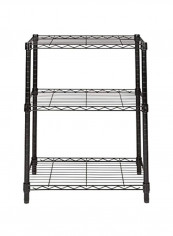 3-Tier Heavy Duty Adjustable Shelf Black/Silver 72x36x16inch