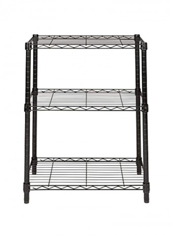 3-Tier Heavy Duty Adjustable Shelf Black/Silver 72x36x16inch