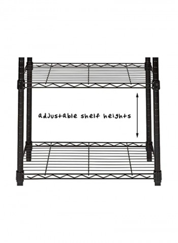 3-Tier Heavy Duty Adjustable Shelf Black/Silver 72x36x16inch
