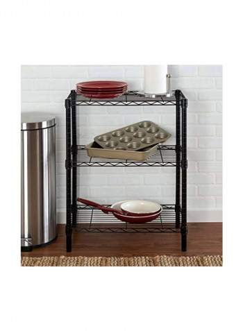 3-Tier Heavy Duty Adjustable Shelf Black/Silver 72x36x16inch