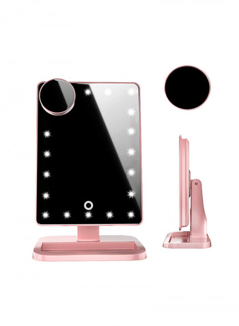 LED Vanity Mirror With Bluetooth Speaker Rose Gold