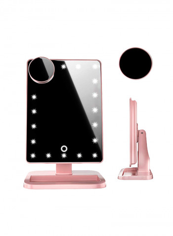 LED Vanity Mirror With Bluetooth Speaker ذهبي وردي
