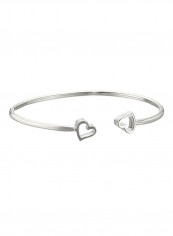 Sterling Silver Formidable Heart Expandable Cuff Bracelets