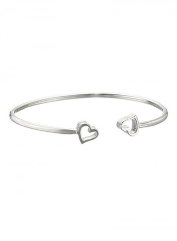 Sterling Silver Formidable Heart Expandable Cuff Bracelets