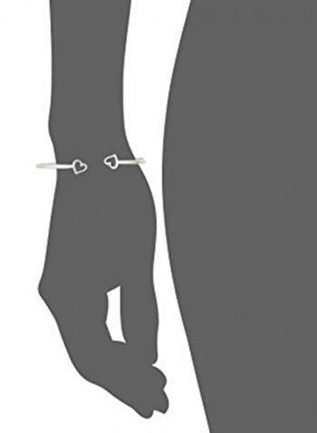 Sterling Silver Formidable Heart Expandable Cuff Bracelets