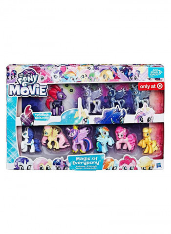 مجموعة مجسمات مصغرة من فيلم "Magic Of Every Pony" قابلة للتجميع مكونة من 10 قطع طراز C2904952