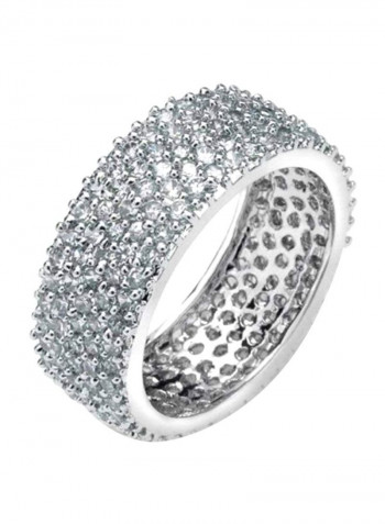 925 Sterling Silver Cubic Zirconia Studded Ring