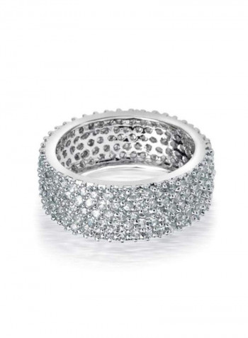 925 Sterling Silver Cubic Zirconia Studded Ring