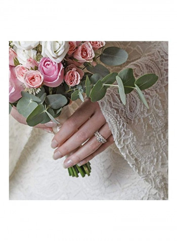925 Sterling Silver Cubic Zirconia Studded Engagement Ring Set