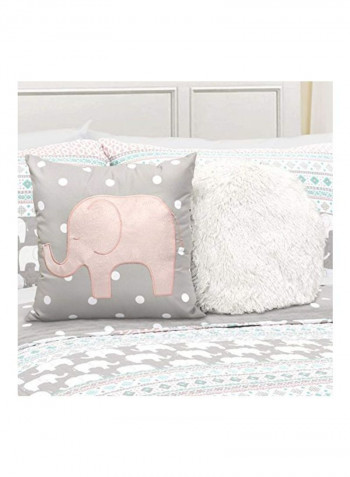 4-Piece Quilt Bedding Set Polyester Green/Grey/White Twin