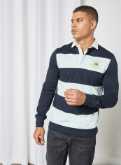 Icons Stripe Rugby Shirt Desert Sky/Oxygen