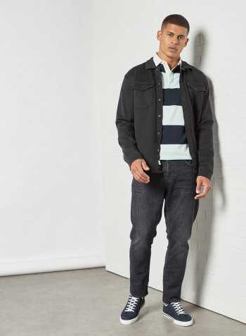 Icons Stripe Rugby Shirt Desert Sky/Oxygen