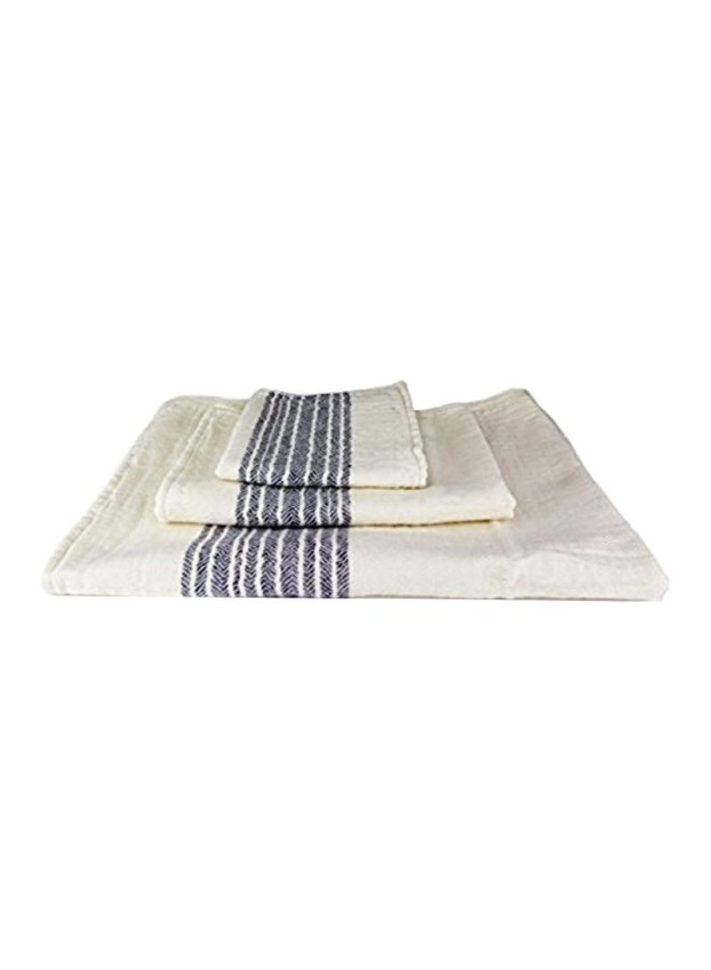 Organic Cotton Towel White/Black 23.7x49.2inch