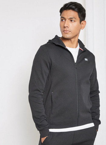 Zip-Through Hoodie Black