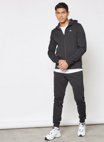 Zip-Through Hoodie Black