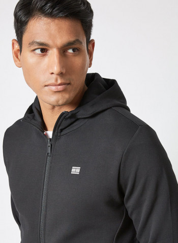 Zip-Through Hoodie Black