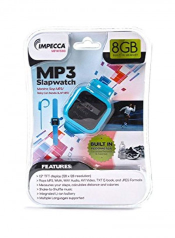 MP3 Slap Watch With Built-In Pedometer 8793101 Blue