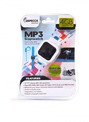 MP3 Slap Watch With Built-In Pedometer 8793102 White