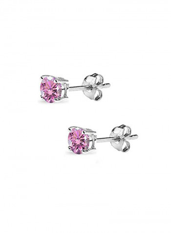 Sterling Silver Rose Stud Earrings