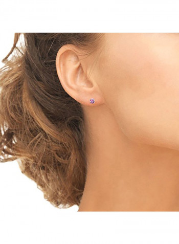 Sterling Silver Rose Stud Earrings