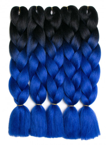 5-Piece Braided Hair Extension Black/Blue