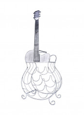 7 Bottles of Guitar Wine Rack Silver 45x20x38centimeter