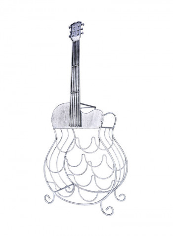 7 Bottles of Guitar Wine Rack Silver 45x20x38centimeter