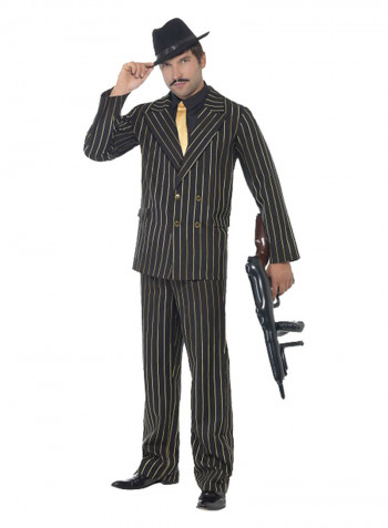 Gold Pinstripe Gangster Costume L