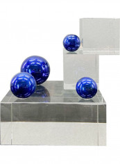 European Crystal Geometry Planet Ornament Blue/Clear