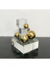European Crystal Geometry Planet Ornament Golden