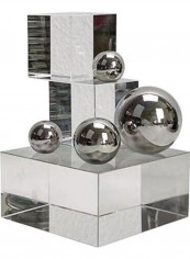 European Crystal Geometry Planet Ornament Silver/Clear