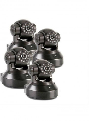 4 PCS Set Wireless WiFi HD 720P IP Cameras CCTV Security Camera Night Vision and Motion-Black