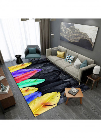 Feather Printed Floor Mat Multicolour 140x200cm