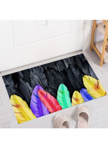 Feather Printed Floor Mat Multicolour 140x200cm