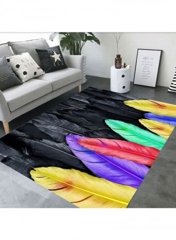 Feather Printed Floor Mat Multicolour 140x200cm
