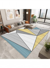 Rectangular Rug Colourblock Geometric Pattern Living Room Carpet Multicolour 140 x 200cm