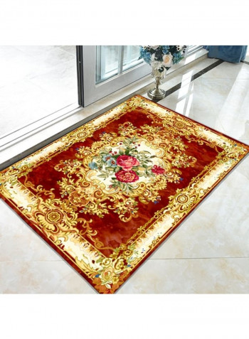 European Style Classic Flowers Pattern Rectangle Anti-Slip Rug Multicolour 140x200cm