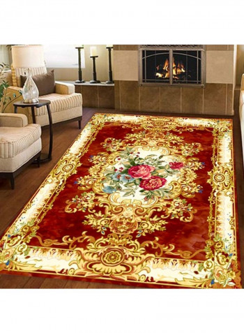 European Style Classic Flowers Pattern Rectangle Anti-Slip Rug Multicolour 140x200cm