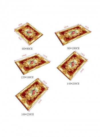 European Style Classic Flowers Pattern Rectangle Anti-Slip Rug Multicolour 140x200cm