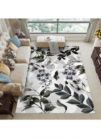Modern Style Floral And Leaf Print Carpet Multicolour 140 x 200cm