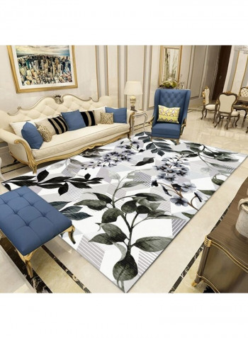 Modern Style Floral And Leaf Print Carpet Multicolour 140 x 200cm