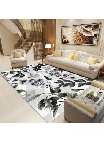 Modern Style Floral And Leaf Print Carpet Multicolour 140 x 200cm