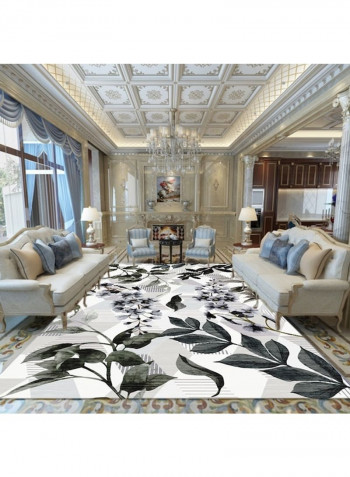 Modern Style Floral And Leaf Print Carpet Multicolour 140 x 200cm