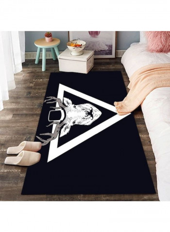Deer Printed Anti-Slip Rug Black/White 140x200cm