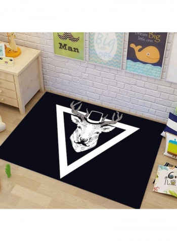 Deer Printed Anti-Slip Rug Black/White 140x200cm