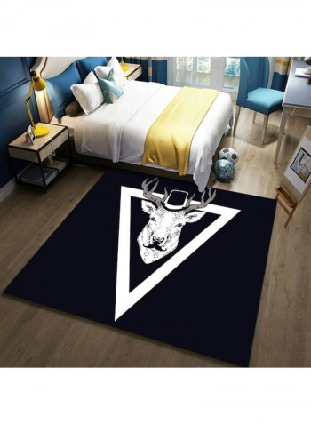 Deer Printed Anti-Slip Rug Black/White 140x200cm